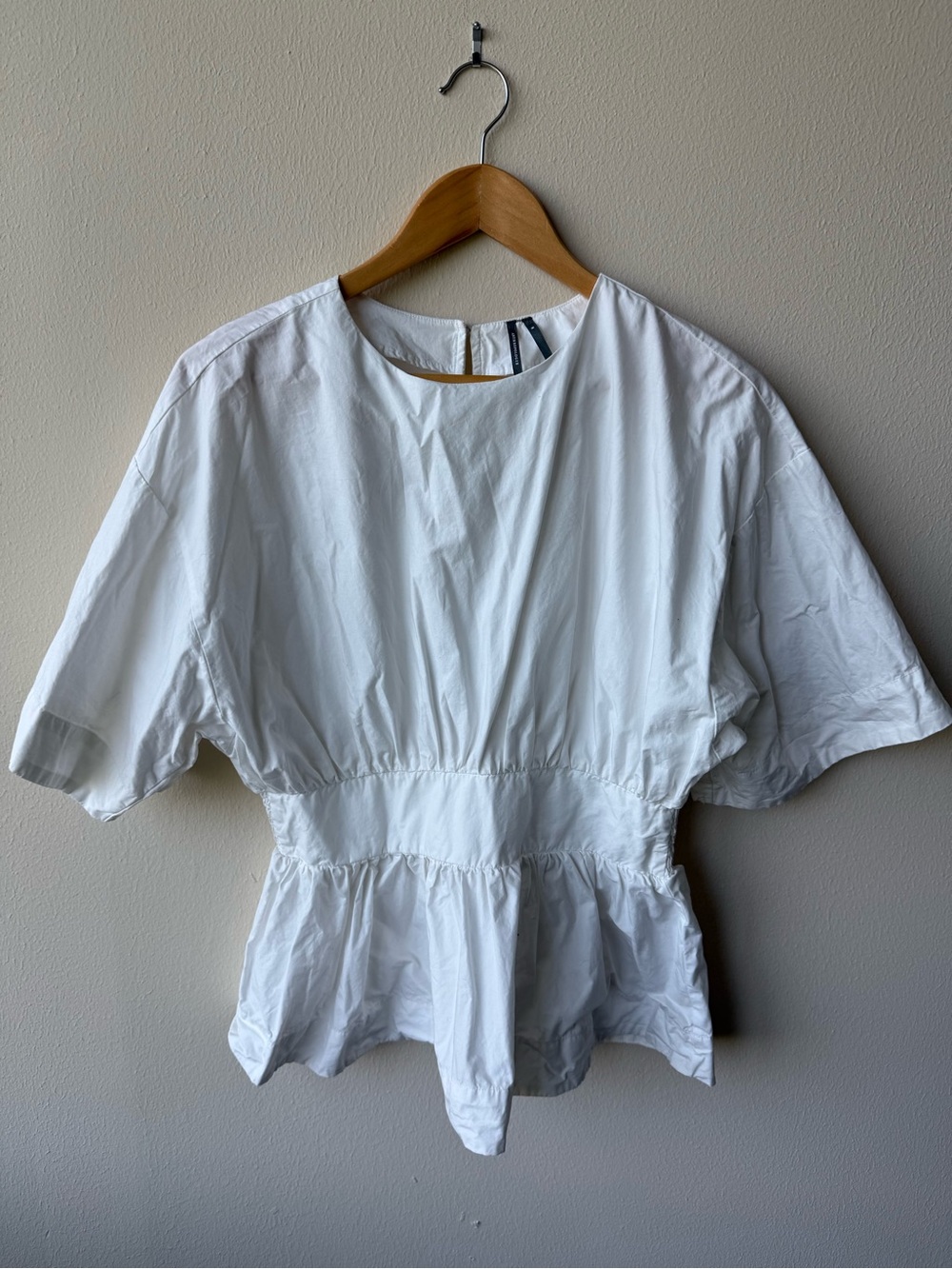 Anthropologie Short Sleeve Waisted 100% Cotton Top - Picture 2 of 8